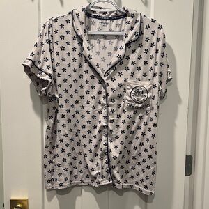 Women’s Floral Button-Up Pajama Shirt - Gray